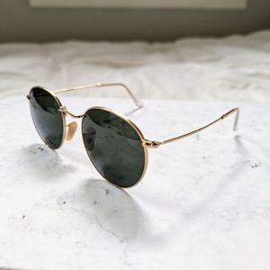 Rayban round metal sunglasses in gold